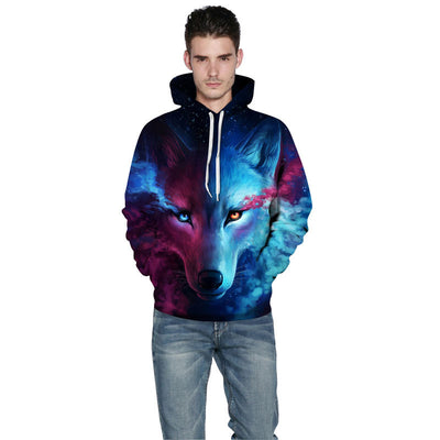 Mr 1991INC Space Galaxy Sweatshirts Men women Tracksuits Tops Print Galaxy Wolf