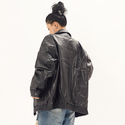 Punk Rock Motorcycle Leather Clothing For Men And Women Spring And Autumn