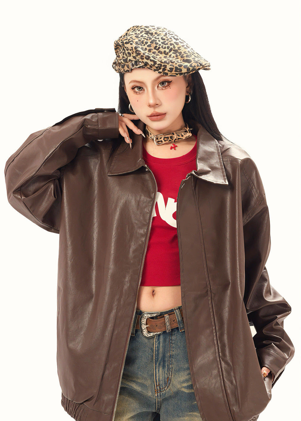 Punk Rock Motorcycle Leather Clothing For Men And Women Spring And Autumn