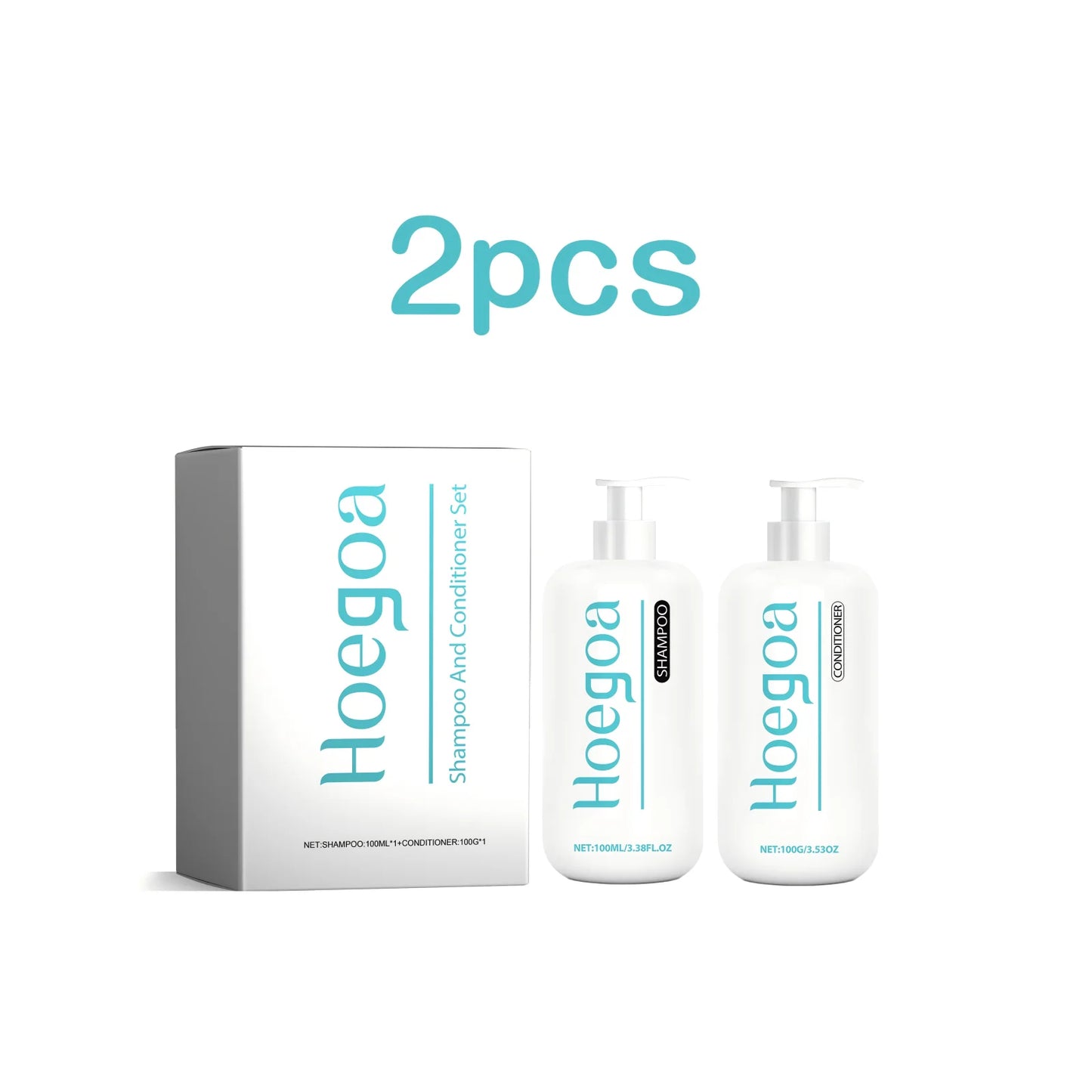Hoegoa 1set Nourish Hair Care Shampoo Conditioner Set Improve Curly Smooth Hair Strengthen Roots Improve Frizz Hair Care Set