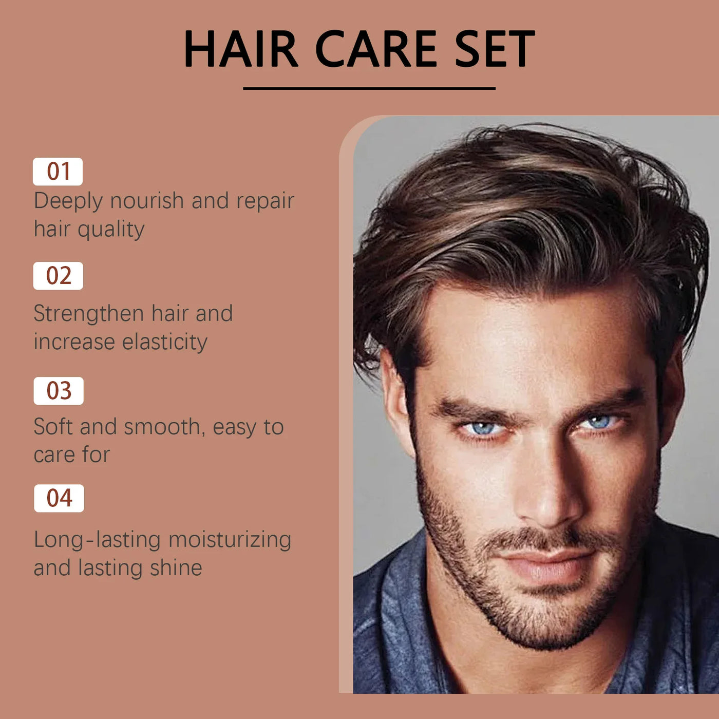 East Moon 1set Coffee Hair Care Set Whiskey Shampoo Conditioner Repair Frizz Split Ends Smooth Hair Nourish Scalp Massage Set