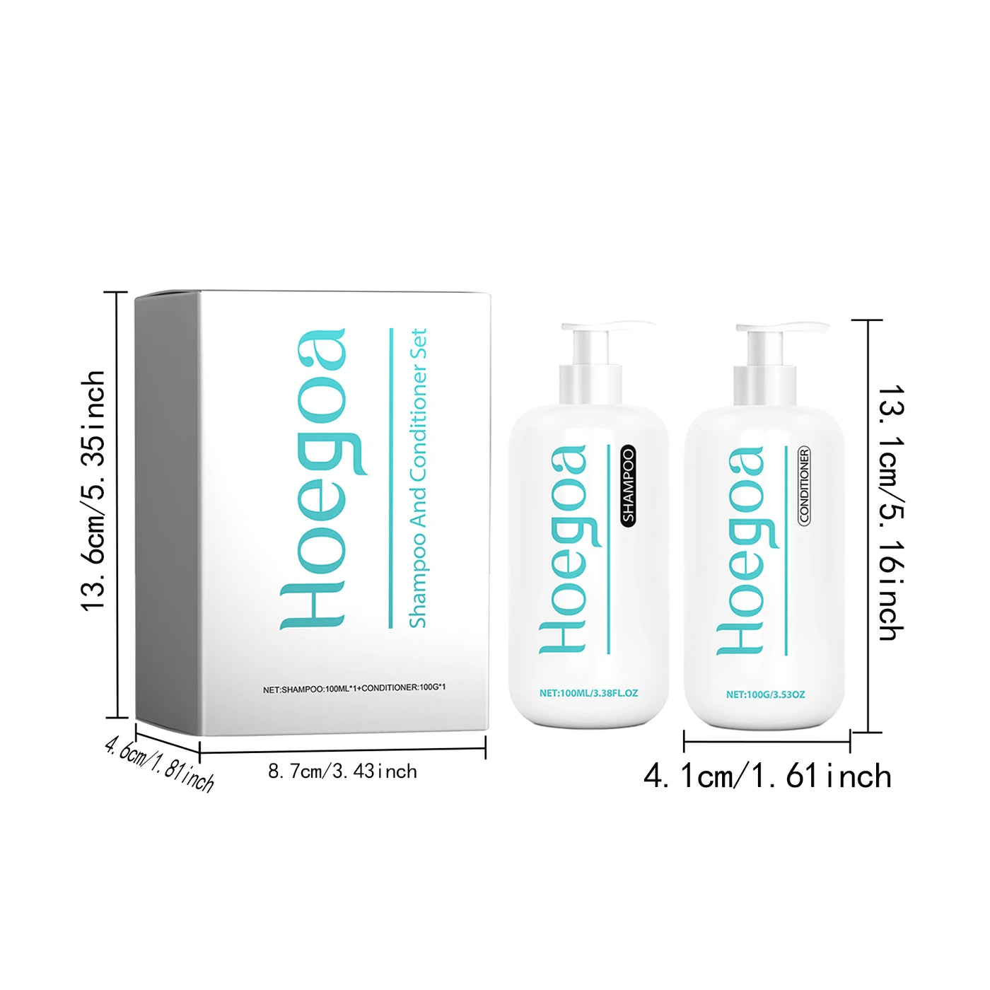 Hoegoa 1set Nourish Hair Care Shampoo Conditioner Set Improve Curly Smooth Hair Strengthen Roots Improve Frizz Hair Care Set