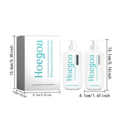 Hoegoa 1set Nourish Hair Care Shampoo Conditioner Set Improve Curly Smooth Hair Strengthen Roots Improve Frizz Hair Care Set