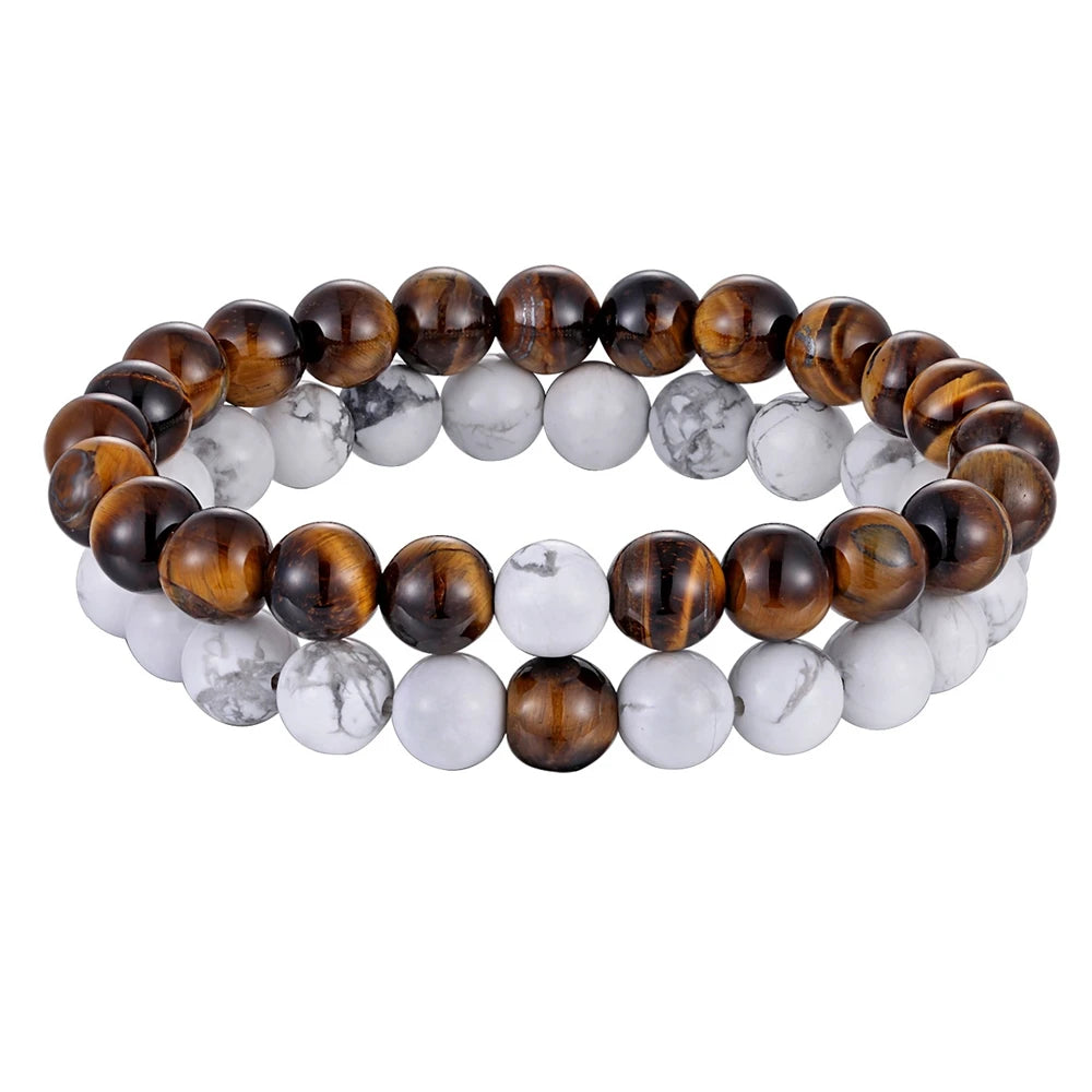 XQNI Various Combination Styles Beaded Bracelets For Men & Women For Couples Jewelry Stretch Elastic Rope DIY Birthday Gift Box