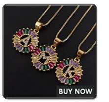 MHS.SUN Round Gold Color Initial Letter Necklace Shell Circle Pendant Necklaces For Women Men Stainless Steel Chain Jewelry Gift