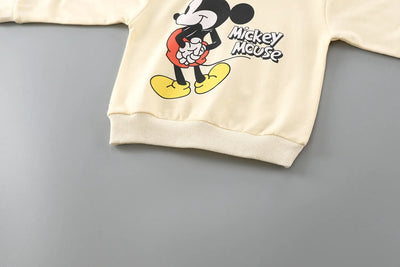 0-4 Age Baby Clothes Mickey Printed Children's Sweatshirt Long Sleeve Tops Loose Fashion Cartoon Autumn Clothing Thin Sweater