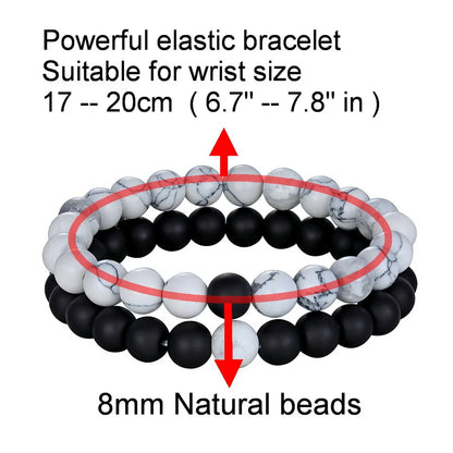XQNI Various Combination Styles Beaded Bracelets For Men & Women For Couples Jewelry Stretch Elastic Rope DIY Birthday Gift Box