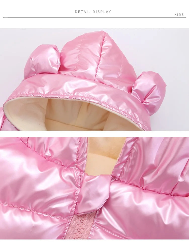 2025 Baby Winter Snowsuit Plus Velvet Waterproof No-wash Baby Boy Jumpsuit Newborn Romper Baby Girl Overalls Infant Coat Clothes