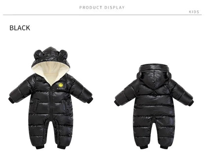 2025 Baby Winter Snowsuit Plus Velvet Waterproof No-wash Baby Boy Jumpsuit Newborn Romper Baby Girl Overalls Infant Coat Clothes