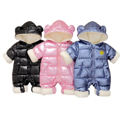 2025 Baby Winter Snowsuit Plus Velvet Waterproof No-wash Baby Boy Jumpsuit Newborn Romper Baby Girl Overalls Infant Coat Clothes