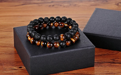 XQNI Various Combination Styles Beaded Bracelets For Men & Women For Couples Jewelry Stretch Elastic Rope DIY Birthday Gift Box