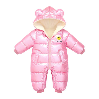 2025 Baby Winter Snowsuit Plus Velvet Waterproof No-wash Baby Boy Jumpsuit Newborn Romper Baby Girl Overalls Infant Coat Clothes