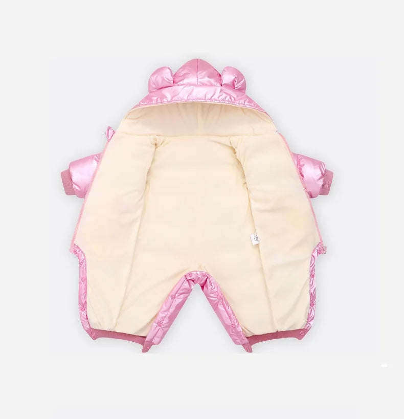 2025 Baby Winter Snowsuit Plus Velvet Waterproof No-wash Baby Boy Jumpsuit Newborn Romper Baby Girl Overalls Infant Coat Clothes