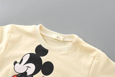 0-4 Age Baby Clothes Mickey Printed Children's Sweatshirt Long Sleeve Tops Loose Fashion Cartoon Autumn Clothing Thin Sweater