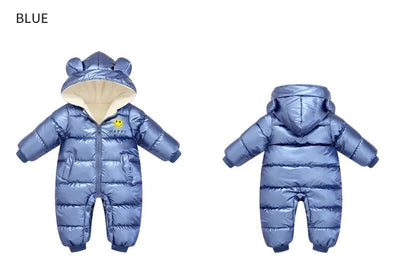 2025 Baby Winter Snowsuit Plus Velvet Waterproof No-wash Baby Boy Jumpsuit Newborn Romper Baby Girl Overalls Infant Coat Clothes