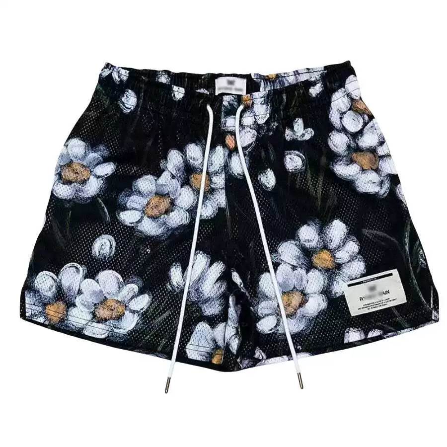 Ryoko Rain American Oil Painting Style Basketball Shorts Shorts Men's below the Knee Mesh Quick Dry Training Sports Short-Length Pants