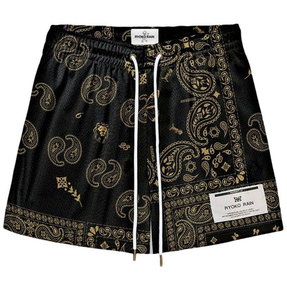 Ryoko Rain American Oil Painting Style Basketball Shorts Shorts Men's below the Knee Mesh Quick Dry Training Sports Short-Length Pants