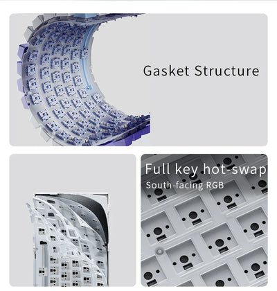 Ajazz AK820/AK820Pro Gaming Mechanical Keyboard Bluetooth 5.1/Wireless/C-Wired Customized Keyboard with Knob Hot Swapping Gasket