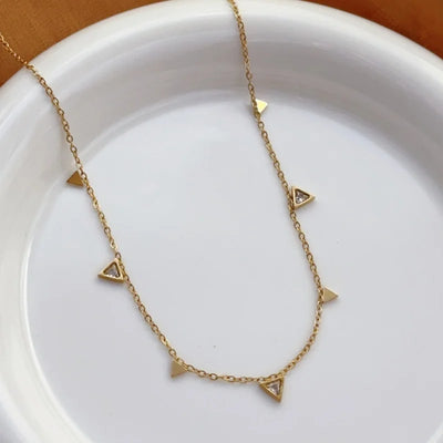 316L Stainless Steel Simple Fashion Zircon Waterdrop Pendant Necklace for Women Trendy Waterproff Chain Neck Party Jewelry Gifts