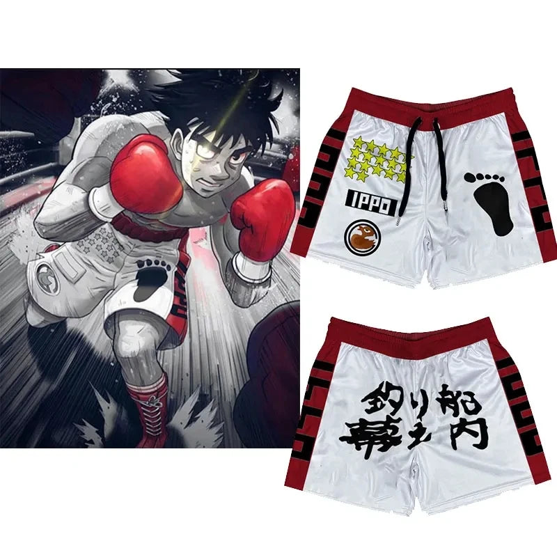 Anime Hajime no Ippo Shorts Summer Gyms Quick Drying Sport IPPO Shorts Fitness Exercise Beach Breathable Jogger Casual Shorts