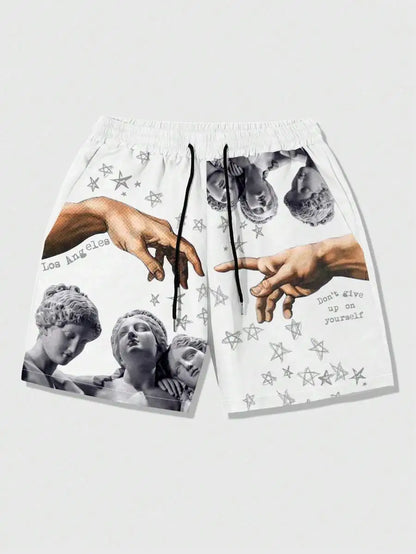 Men's casual 3D printed shorts, summer new men's beach shorts, lightweight and breathable fashionable shorts