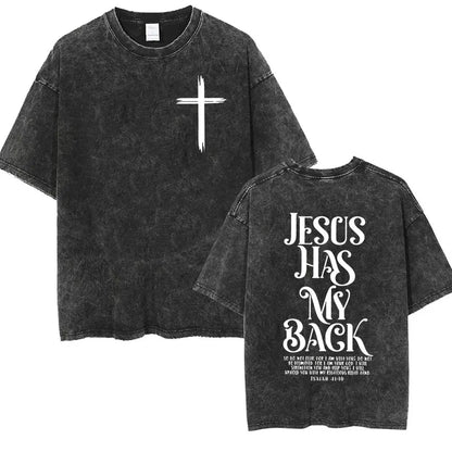 Vintage Washed Christian Aesthetic T Shirt Jesus Harajuku Fashion Short Sleeve T-shirts Men Women Casual O-Neck Clothing T-shirt