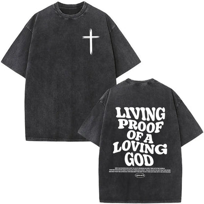 Christian Jesus Faith Over Fear Bible Verse Washed T-shirts Men Women Fashion Vintage Oversized T Shirts Harajuku Cotton T-shirt