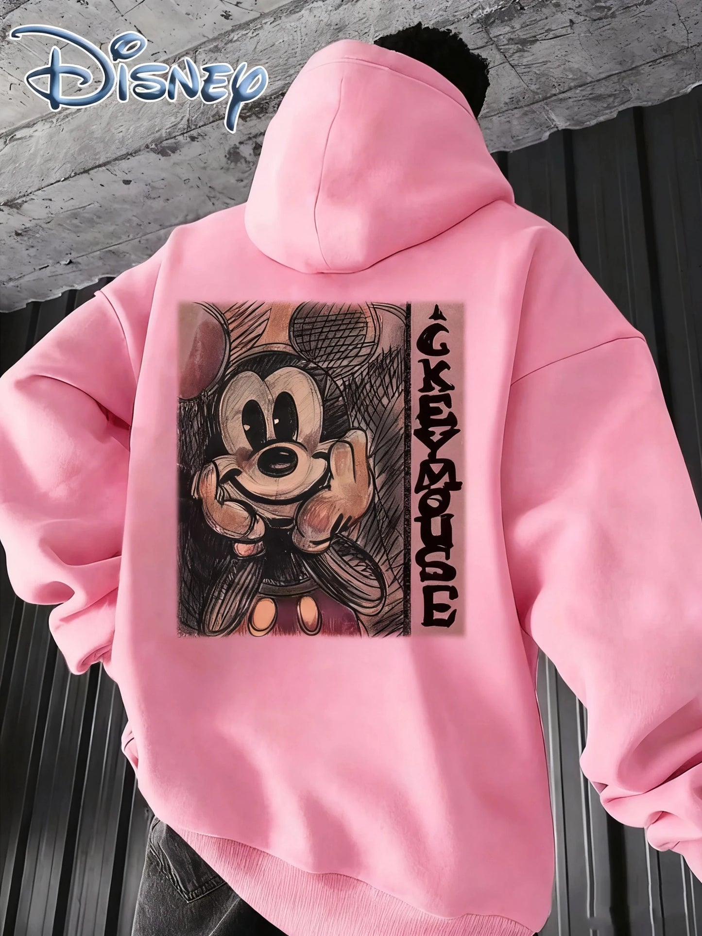 Disney Mickey Mouse Printed Men's Hoodie for Autumn and Winter, Warm and Comfortable, Fashionable and Trendy Hoodie