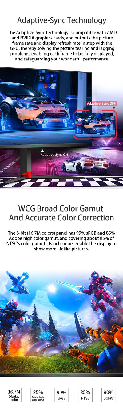 TITAN ARMY 27 inch FHD 240Hz FAST IPS  1ms response computer game monitor colorful backlight rotary lifting base