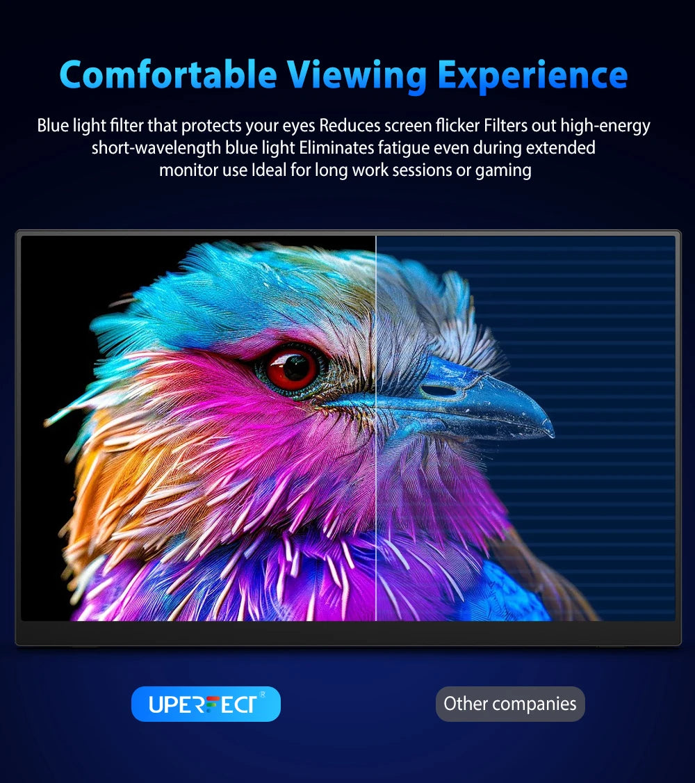 UPERFECT 16" 2K 240Hz Portable Monitor 100%DCI-P3 16:10 HDR FreeSync IPS Eye Care External Gaming Display For PC XBox PS5 Switch