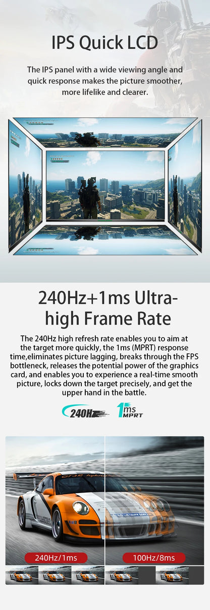 TITAN ARMY 27 inch FHD 240Hz FAST IPS  1ms response computer game monitor colorful backlight rotary lifting base