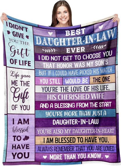 1PC Gift To Mom Thin Blanket for Anniversary Birthday Mothers Day Fathers day for Mom Dad Wife Sister Grandma Abuela Soft Throw