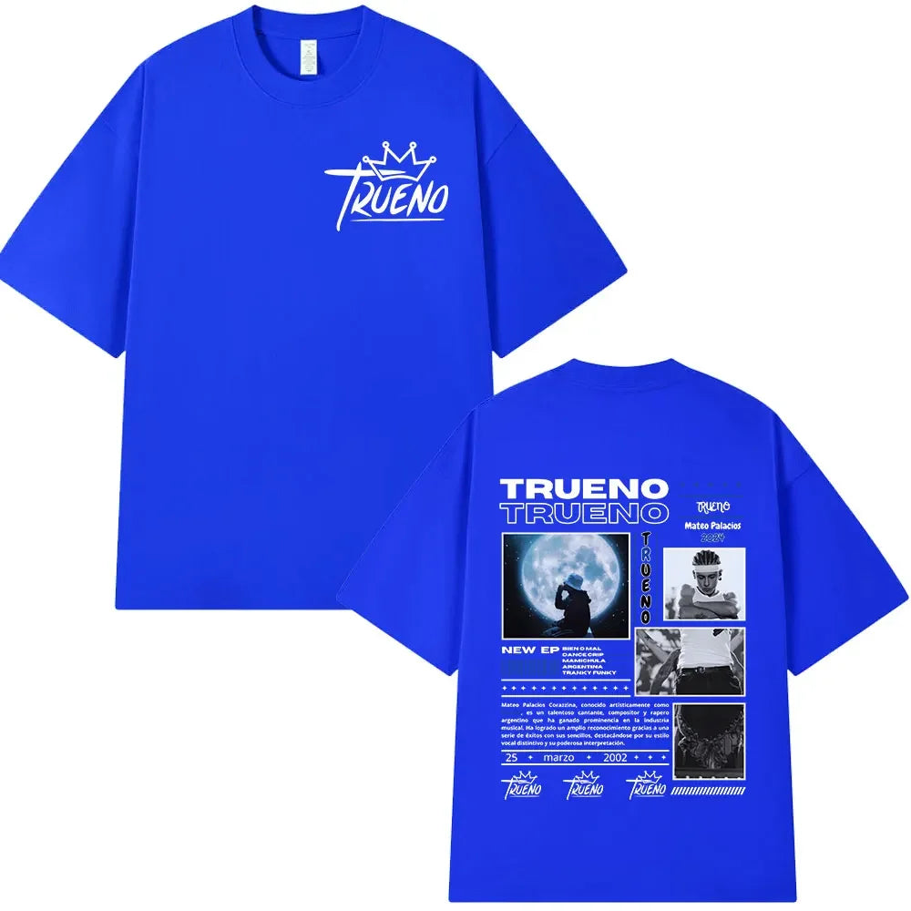 Rapper Trueno Album Tour Merch T-shirt Men Women Clothes Fashion Short Sleeve Tee Shirt Streetwear Cotton Loose T-shirts Unisex