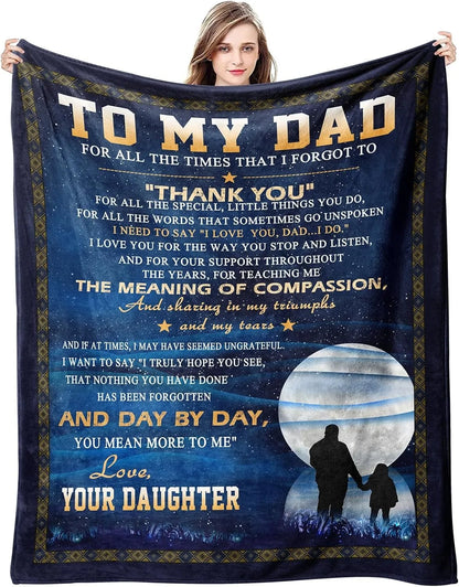 1PC Gift To Dad Thin Blanket for Father's day Anniversary Birthday Mother's Day for Mom Wife Sister Grandma Abuela Soft Throw