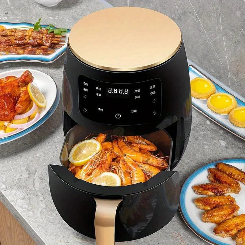6L Large Capacity Digital Touch Air Fryer Multi Use Non Stick Energy Saving Easy Clean Oven For Household Kitchen Cooking