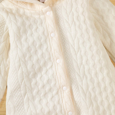 Autumn Winter Newborn Baby Romper Boys Girls Lovely Ears Hooded Long Sleeve Infant Bodysuit Warm Jumpsuit Toddler Girl Clothes