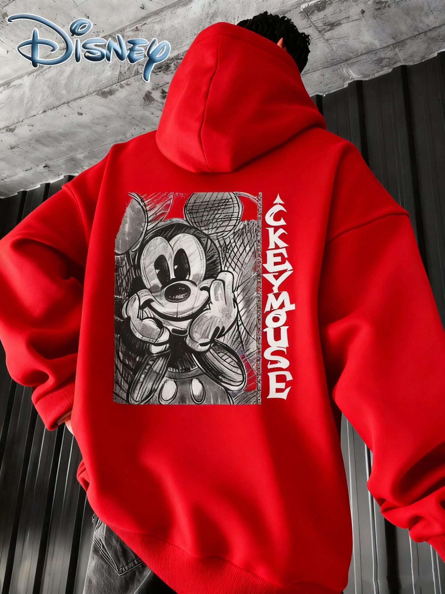 Disney Mickey Mouse Printed Men's Hoodie for Autumn and Winter, Warm and Comfortable, Fashionable and Trendy Hoodie