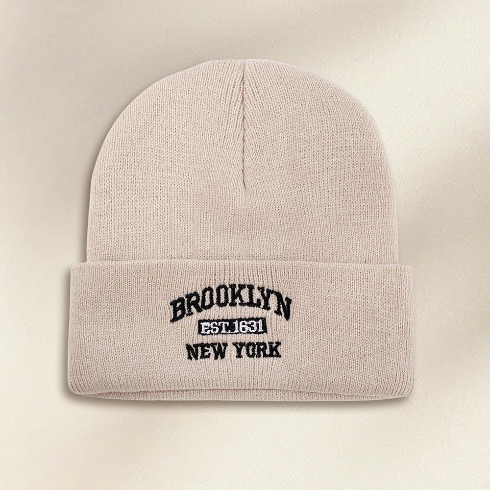 1PCS Men's Autumn/Winter Fashion Versatile Warm Hat Acrylic Letter Embroidered Knitted Hat Comfortable Hip Hop Hat