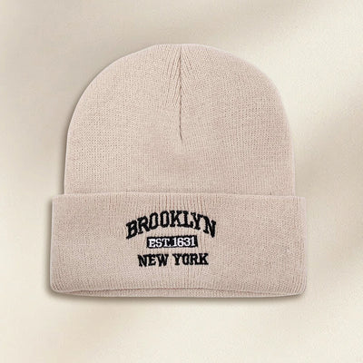 1PCS Men's Autumn/Winter Fashion Versatile Warm Hat Acrylic Letter Embroidered Knitted Hat Comfortable Hip Hop Hat