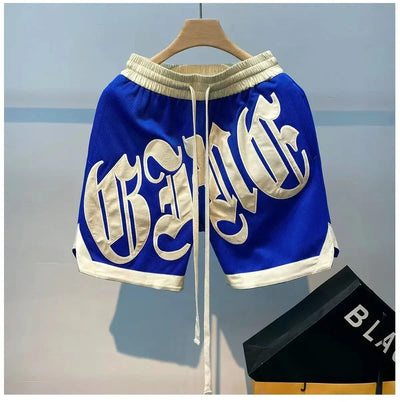 European and American Popular High Street Embroidery Jogging Women Short Hip-hop Goth Loose Wide-leg Pants Couple Classic Shorts