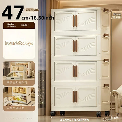 Foldable Storage Box with Clear Door - Spacious, Durable, and Easy-to-Assemble - Ideal for Organizing Clothes, Books, Toys, and