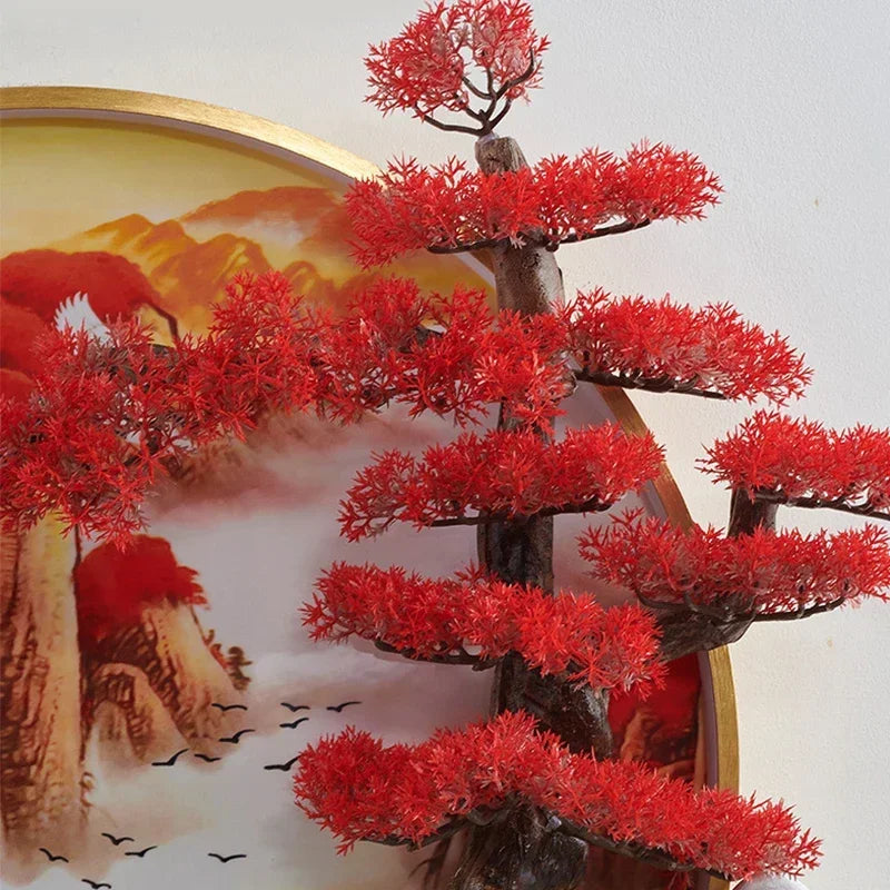 GISELLE Modern Picture Wall Light LED Chinese Creative Landscape Pine Mural Lamp For Home Living Room Study Bedroom Decor