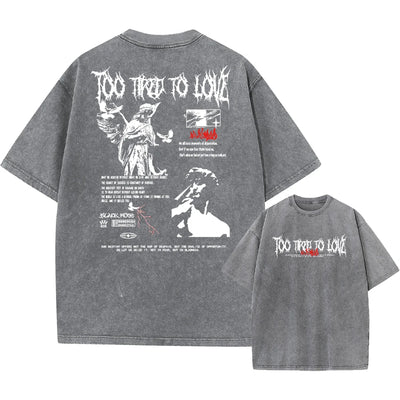 Y2k Acid Washed T Shirt Women Vintage Cotton T-shirts Harajuku Gothic Streetwear Soft Tees Girl Loose Fashion Print Tops Unisex