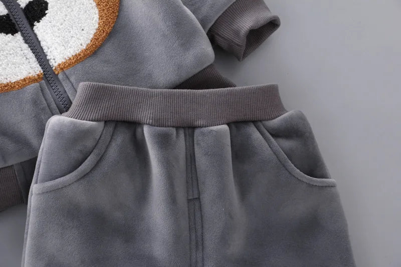 3PCS Winter Autumn Toddler Baby Boys Girls Clothes Baby Sweaters Coat +Pants +Hooded Vest Outfit Set Infant Warm Clothing Suits