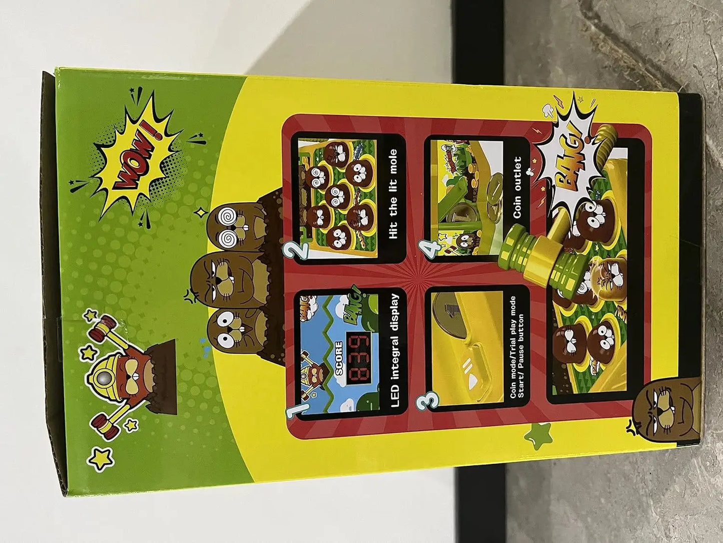 VATOS Mini Coin Operated Arcade Game Bank with 2 Hammers, Interactive Electronic Developmental Toy for Kids Ages 3-6