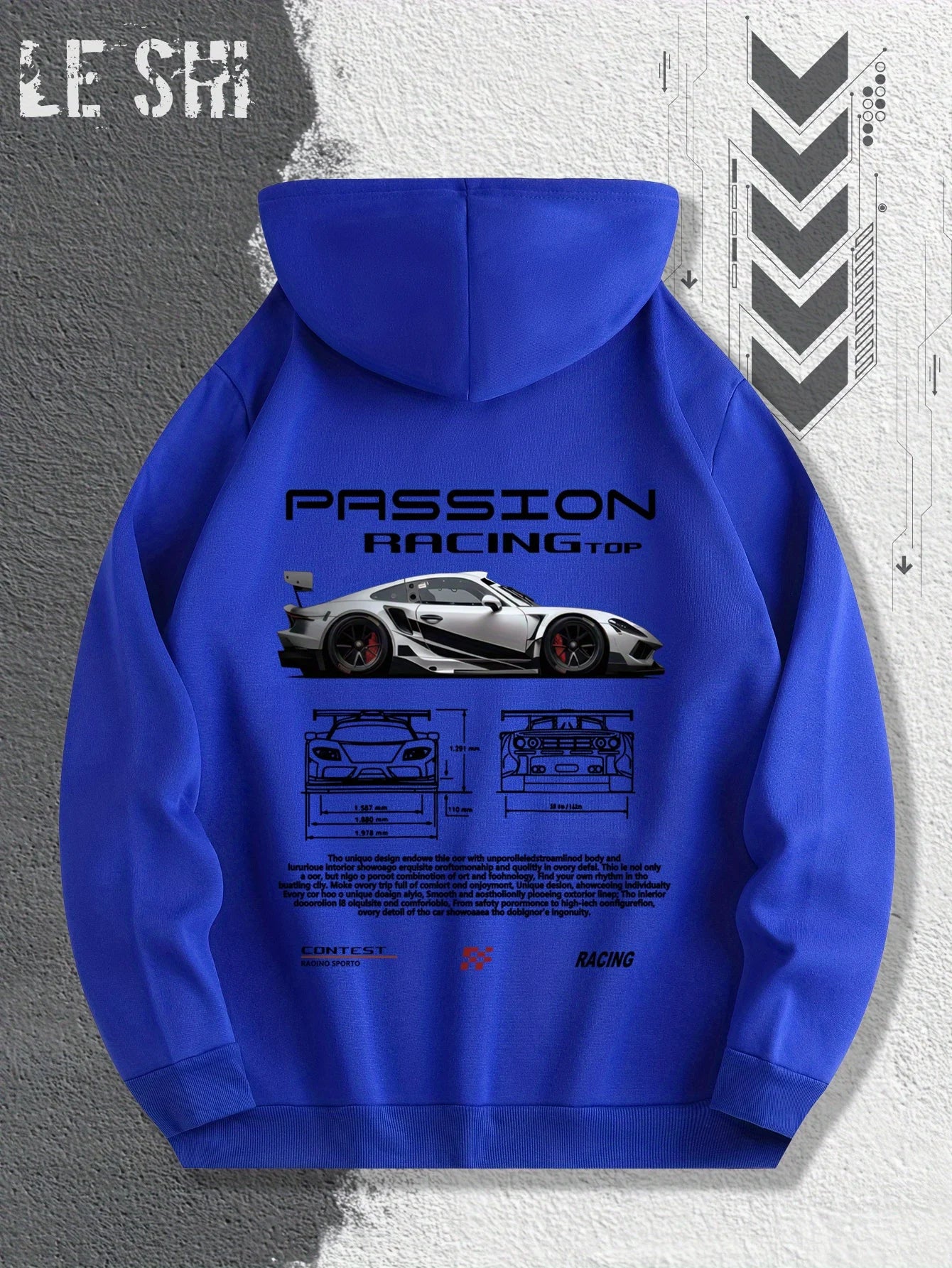 Men'S Passionate Racing Graphic Hoodie Featuring Race Cars and Sports Car Illustrations, Perfect for Everyday Wear