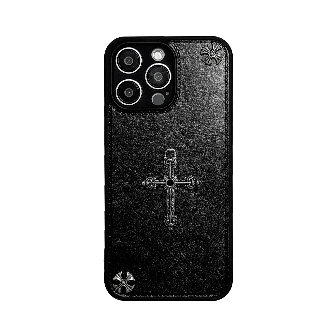 Luxurious Three-dimensional Cross Kroxin PU Leather Printed Grand Phone Case for iPhone 16 15 14 Plus 13Pro Max Protective Cover