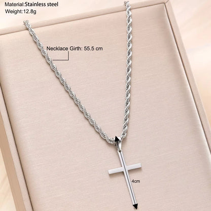 Men's and women's new cross pendant necklace, minimalist gold jewelry, men's and women's necklace