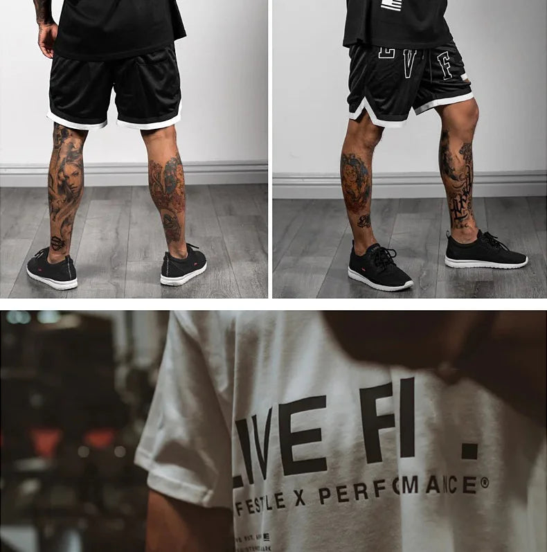 Men's Gym Summer Casual T-Shirt Fitness Running Short Sleeve Tee Tops Fashion Hip-hop Oversized Shirt Male Sweatshirt Clothing