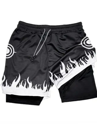 3D Print Anime Shorts Men Bilayer 2-In-1 Sports Shorts Fitness Basketball Shorts,Double-Layer Design Quick-Drying And Breathable